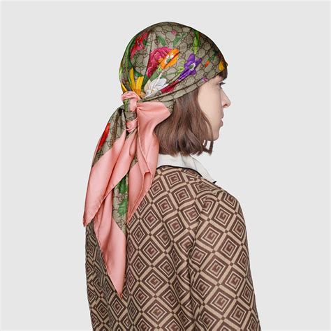 gucci flora print scarf|gucci scarf with flowers.